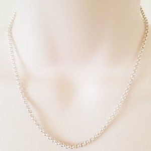925 Sterling Silver 16 " Medium Cable Chain Spring Lock Clasp Jewelry Necklace